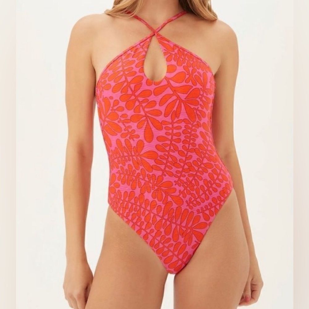 Trina Turk TRELLIS HIGH NECK REVERSIBLE ONE PIECE- SZ 8